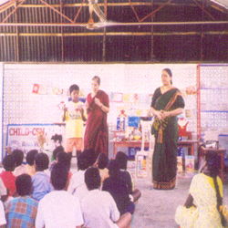 Storytelling session in tsunami-struck Nagapattinam (2005)